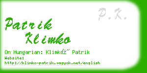 patrik klimko business card